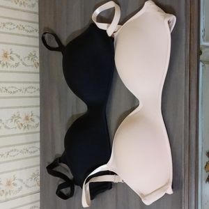 Black and Nude Bra set of 2 size 36D
